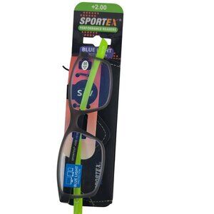 Sportex Blue Light Reading Glasses +2.00 With Green & Gray Frame